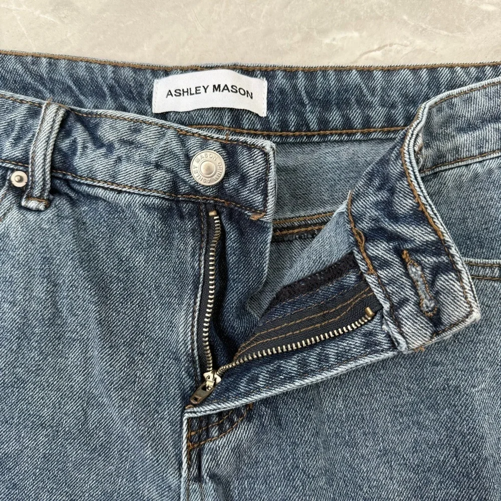 Women’s Ashley Mason Denim Jean Shorts Hearts Ribbon Bow Cottagecore Size 9 / 29
